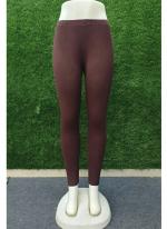 Cotton Coffee Casual Wear Plain Leggings